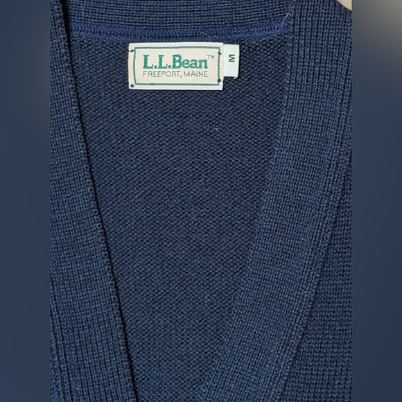 Vintage L.L. Bean 100% Wool Button Sweater Vest Navy Preppy Grandpa Core Men M - Picture 12 of 15